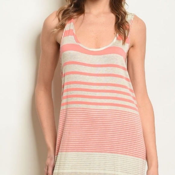 LAST Peach & Cream Maxi Dress - Picture 4 of 5